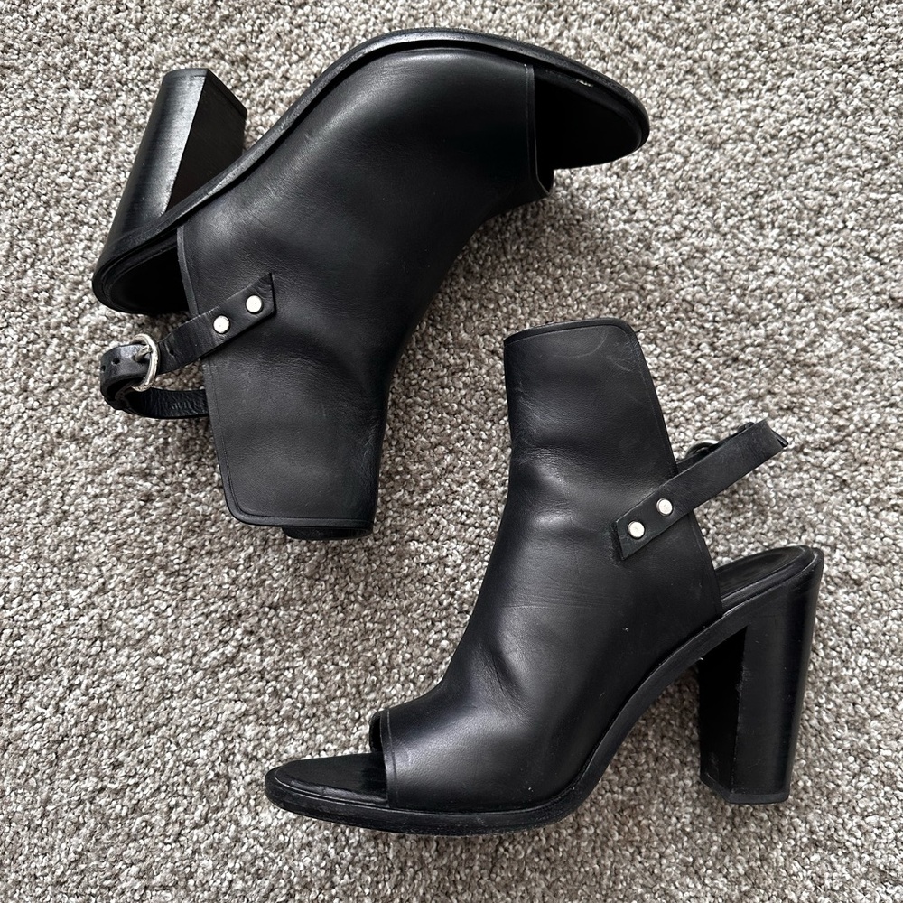 Rag & Bone Black Leather Heeled Sandals